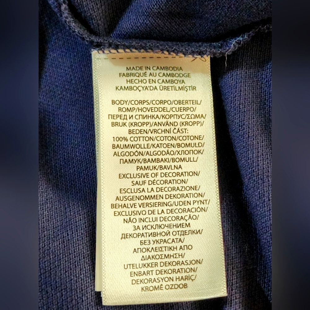 Men's POLO RALPH LAUREN Navy Blue Mesh Contrast Trim POLO Shirt/Custom slim fit - Picture 8 of 8